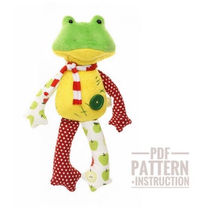 Plush Frog sewing pattern Frog pattern PDF plushie sewing pattern