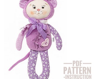 Mouse pattern PDF stuffed animal patterns Rat sewing pattern