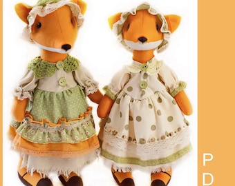 Stand with Ukraine. Pray for Ukraine. FOX PATTERN PDF  fox doll pattern pdf digital pattern  Sewing doll instruction fox sewing pattern