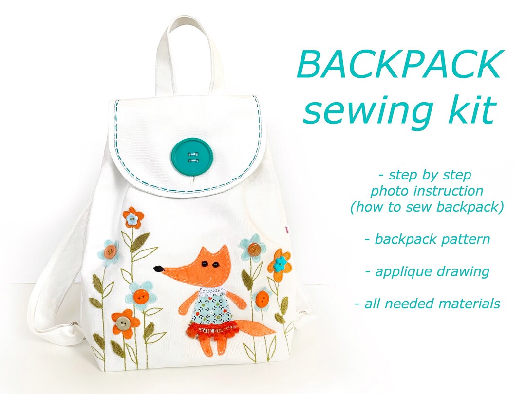 Fox Toddler Backpack Sewing Kit DIY Backpack Kit Flower Etsy