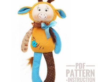 Giraffe Sewing pattern Giraffe plush animal pattern PDF fabric toy patterns