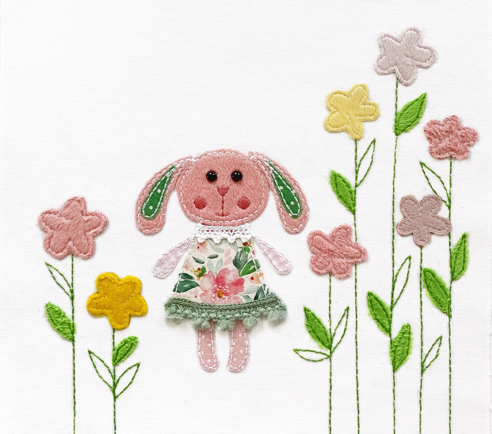 Bunny Embroidery Design Rabbit Floral Machine Embroidery for Etsy