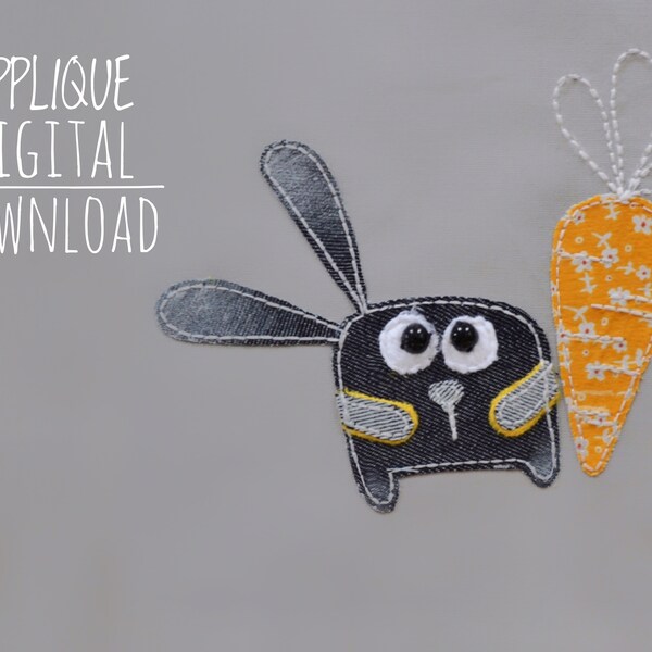 Rabbit Applique - Etsy