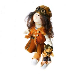 Pilot rag doll pattern PDF vintage style cloth doll Stuffed tilda doll sewing pattern