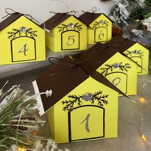 DIY Advent Calendar, Countdown to Christmas, Paper Christmas Village, Advent Calendar Boxes