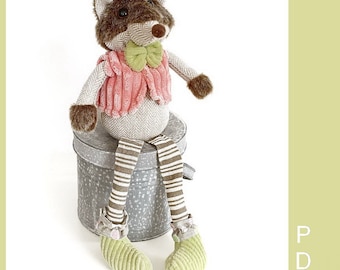 Stuffed Animal pattern, Wolf doll pattern PDF,  Wolf sewing pattern, Sewing animal doll