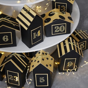 Weihnachtsdorf Papierhäuser, DIY-Adventskalenderbox für Kinder, Countdown bis Weihnachten