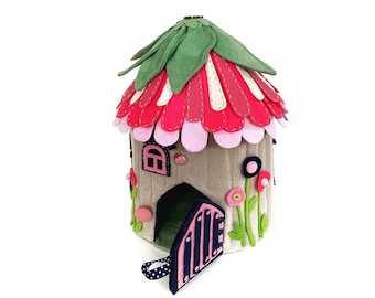 Felt woodland house pattern Gnome fairy doll house sewing pattern PDF
