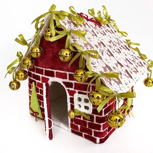 Christmas fairy house sewing pattern Felt house pattern Putz house decoration