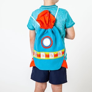 Rocket backpack  pattern pdf, Child drawstring bag tutorial