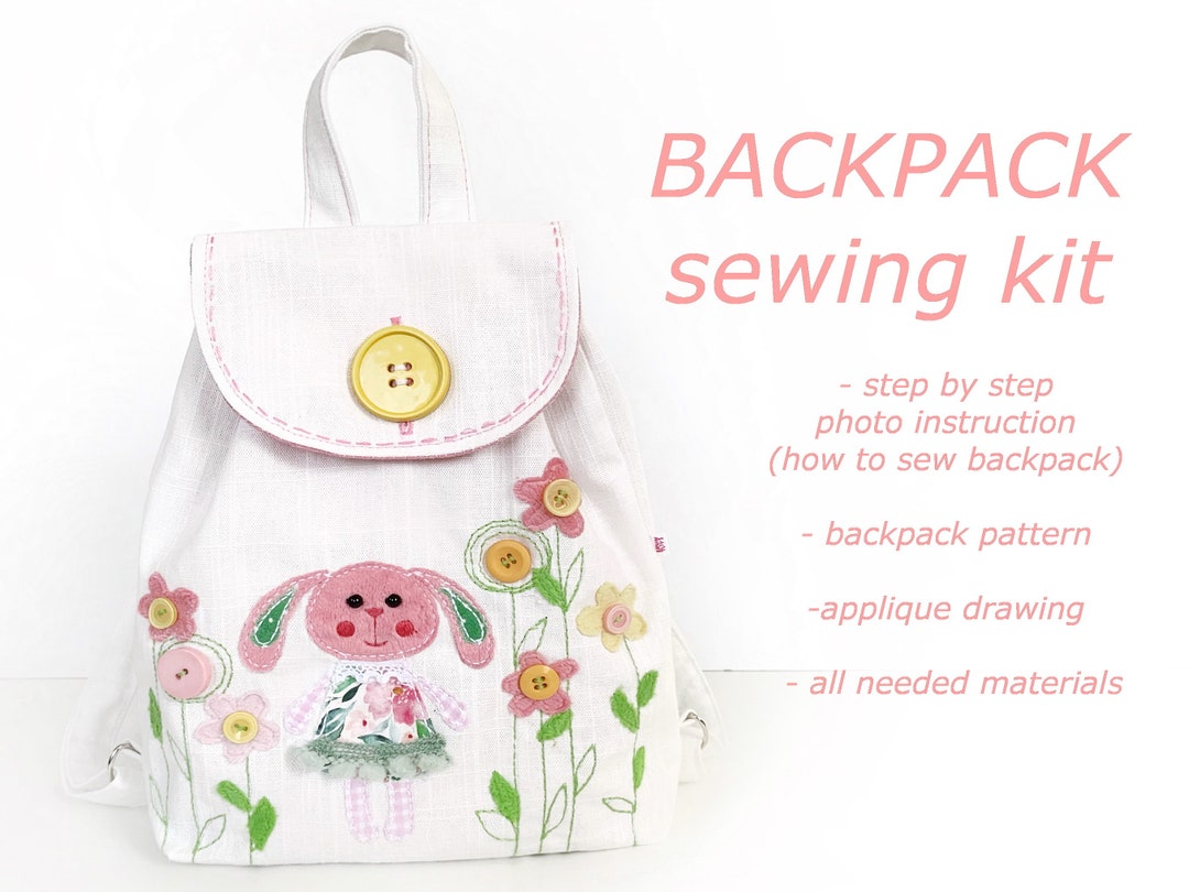 DIY Backpack Kit Toddler Backpack Sewing Kit Bunny Flower Etsy