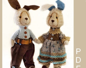 Stand with Ukraine. Pray for Ukraine. Bunny pattern PDF  Fabric doll pattern Sewing doll instruction Woodland toy Pattern rabbit toy
