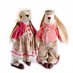RABBIT PATTERN PDF Easter bunny decor pattern pdf digital pattern Vintage Fabric doll pattern Sewing doll instruction Bunny toy Pattern