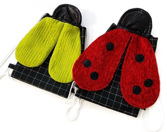 Ladybug kids backpack sewing pattern Toddler backpack pattern PDF for girls and boys