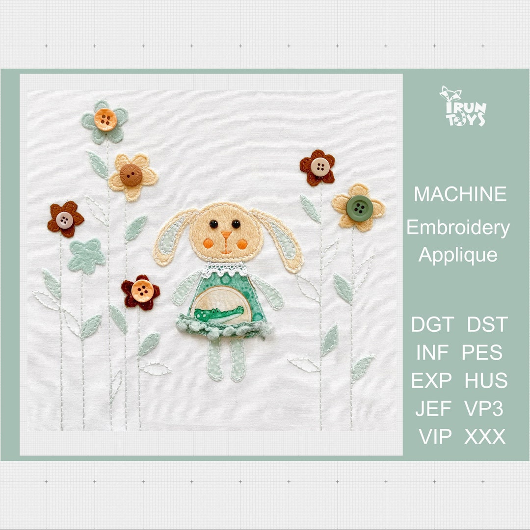 Easter Bunny Machine Embroidery Design Rabbit Applique Designs for ...