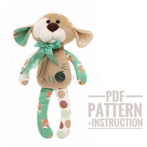 Plush Dog sewing pattern Dog pattern PDF plushie sewing pattern
