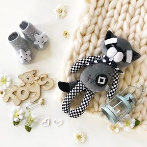 Plush raccoon stuffed animal for boys Raccoon plushie cuddle toy