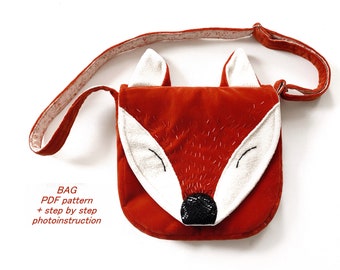 Fox kids purse pattern PDF Kids messenger bag sewing pattern