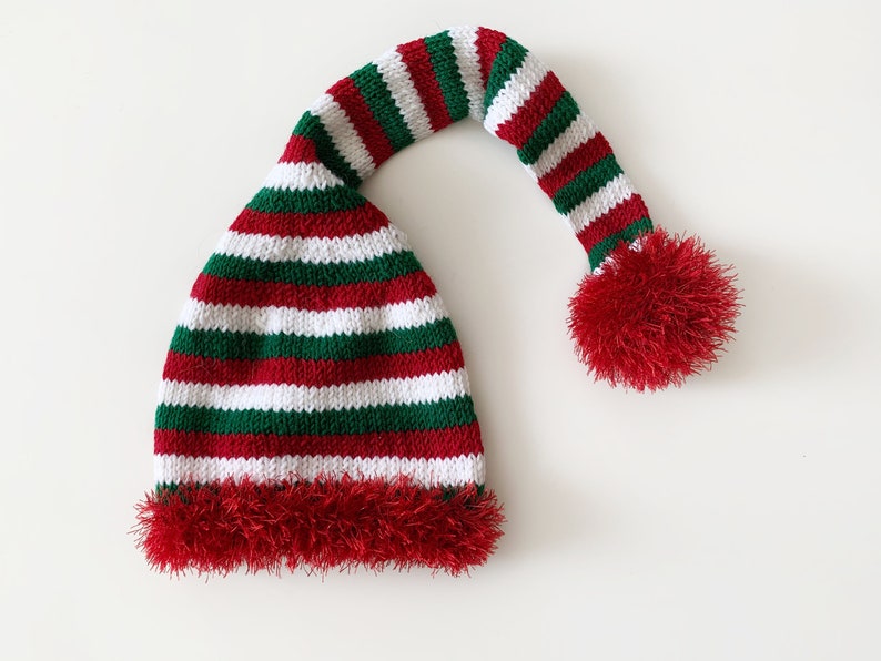Baby santa hat Infant photo props bunny doll Knit newborn hat