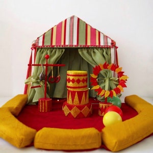 Circus Tent PDF, Circus Sewing, Circus Toy tutorial, Soft toy circus tent