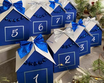 DIY Weihnachtsdorf Adventskalender Kit: Miniature Papierhäuser