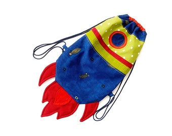 Rocket backpack boy pattern PDF Child drawstring backpack sewing pattern