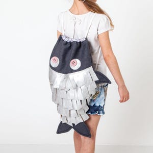 Kinder Kordelzugbeutel Schnittmuster Fisch Kleinkind Rucksack Schnittmuster Kindergarten Rucksack