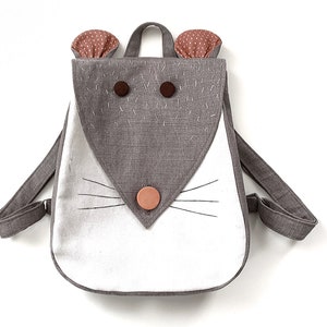 Mouse backpack pattern Toddler backpack sewing pattern Kindergarten rucksack