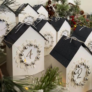 Advent calendar Christmas Houses, DIY Kit Advent Christmas Village, Countdown calendar kit.