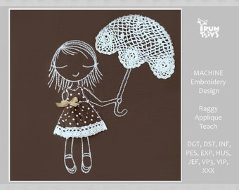 Kids applique Baby girl machine embroidery designs Flower embroidery pattern