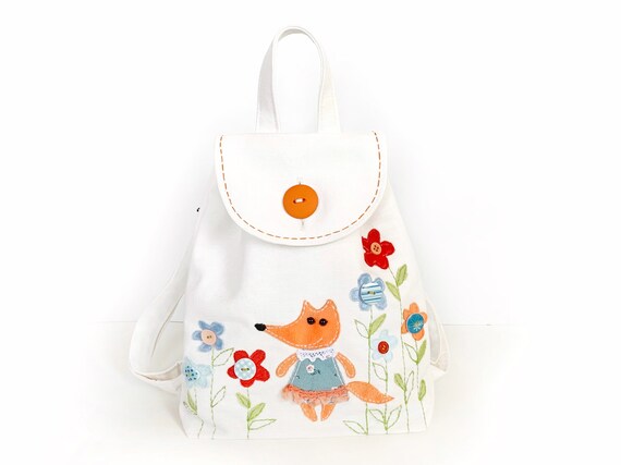 diy mini backpack for toddler Toddler backpack sewing kit Mini backpack pattern Fox kindergarten rucksack  DIY