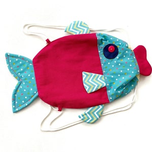 Fish drawstring bag pattern Toddler backpack sewing pattern PDF Kindergarten rucksack