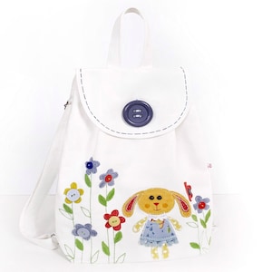 Toddler backpack sewing kit Child backpack girl pattern Bunny kindergarten rucksack