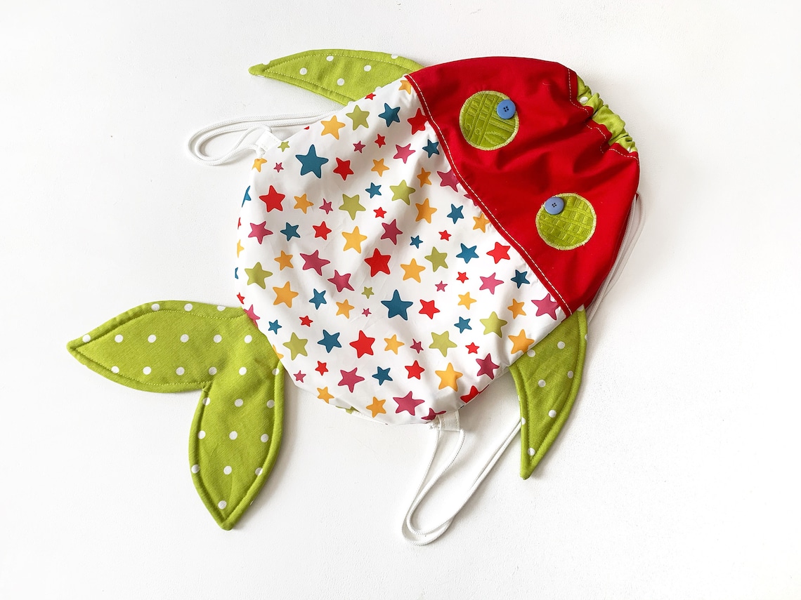 Fish Toddler Backpack Pattern Drawstring Bag Kids Sewing - Etsy