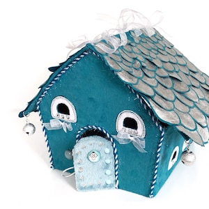 Christmas fairy house pattern Winter wonderland decor Felt house pattern PDF