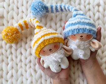 Ukrainian patriotic Plush Bunny doll yellow-blue. Ukrainian gift.