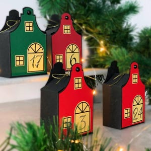 DIY Advent calendar houses,  Amsterdam Advent Calendar box Christmas,  Countdown calendar kit.