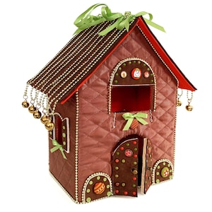 Felt gingerbread house sewing pattern DIY christmas house kit pattern PDF