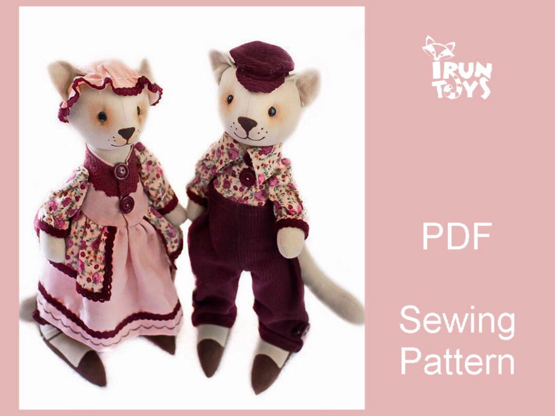 Fabric Cat Pattern PDF Digital Pattern Fabric Doll Cat Pattern Etsy