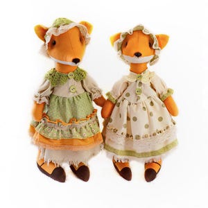 Fox doll 17&#39; ( 43 cm) pdf digital pattern with photo instruction.
