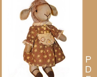 Stand with Ukraine. Pray for Ukraine. Vintage Lamb pattern PDF  Digital pattern Fabric doll pattern Vintage Sheep toy Pattern Lamb toy