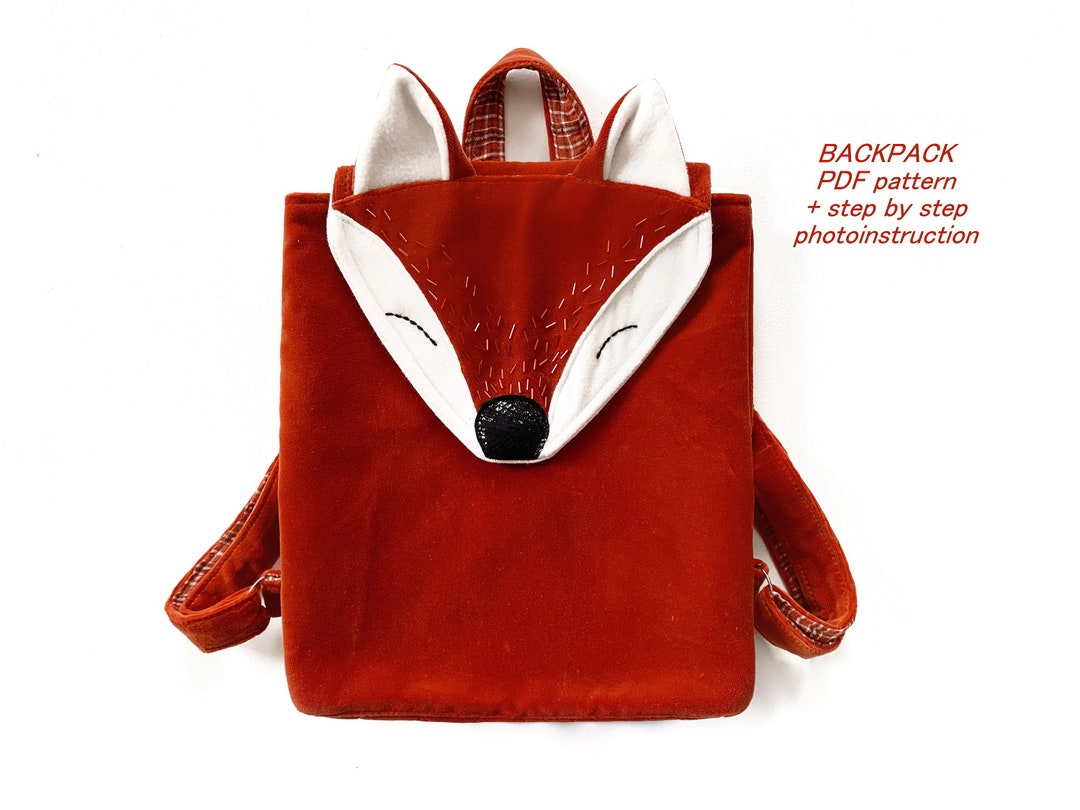 Kids Backpack Pattern Toddler Backpack Fox Animal Backpack Etsy