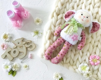 Kawaii plush lamb toy sheep Stuffed lamb doll Huggable lamb plushie