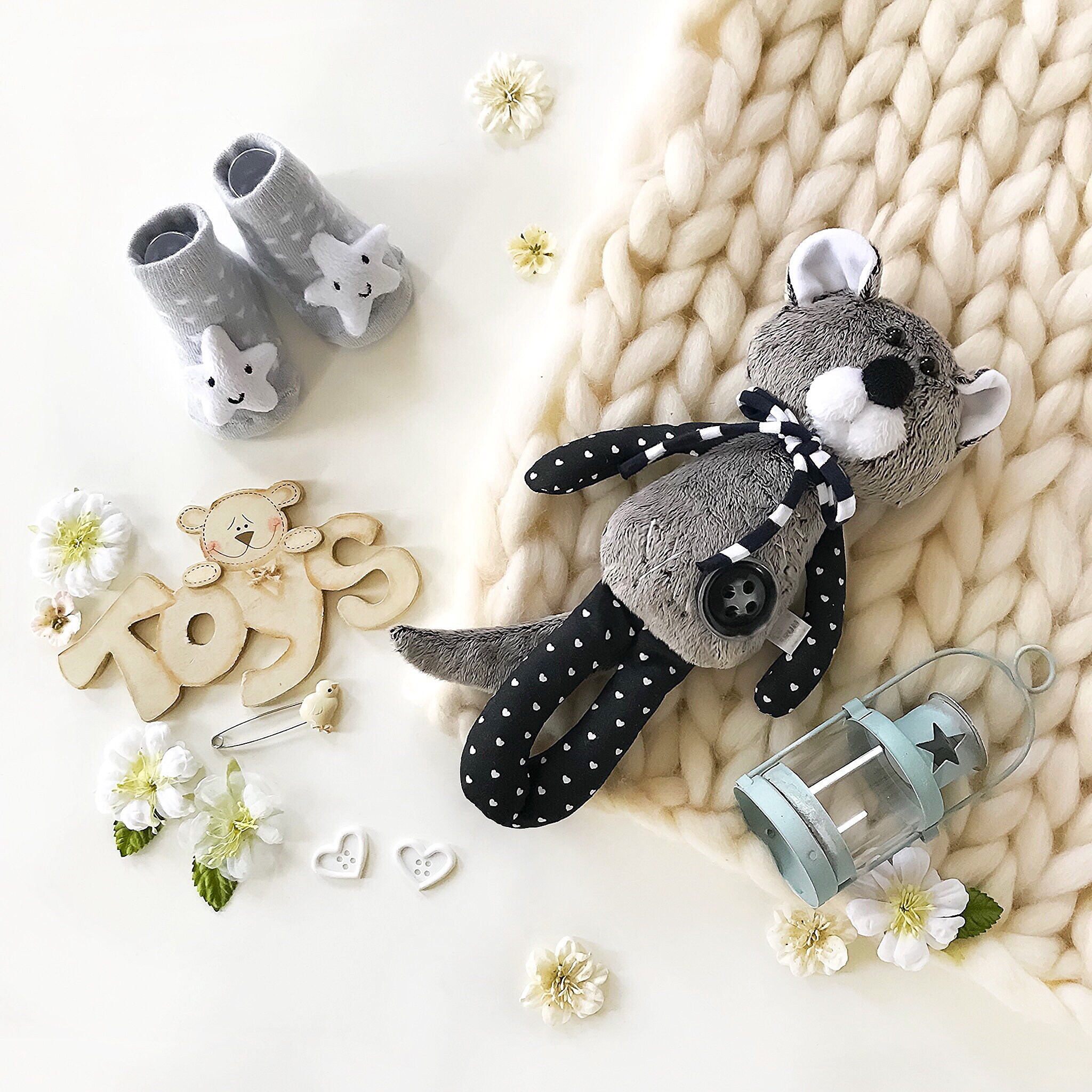 Poupée loup en peluche, cadeau loup en peluche personnalisé pour garçon, poupée de chiffon animal