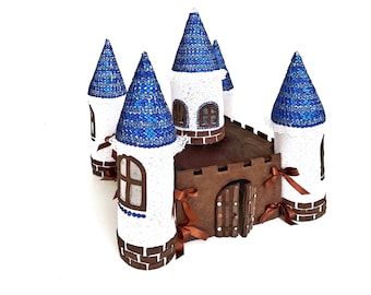 Modèle de couture de maison en feutre Château de jouets Maison de fée Montessori jouets pour tout-petits