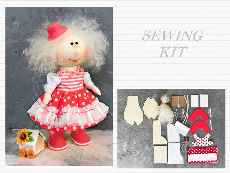 Cloth doll sewing kit Tilda doll DIY gift Rag doll making kit Etsy