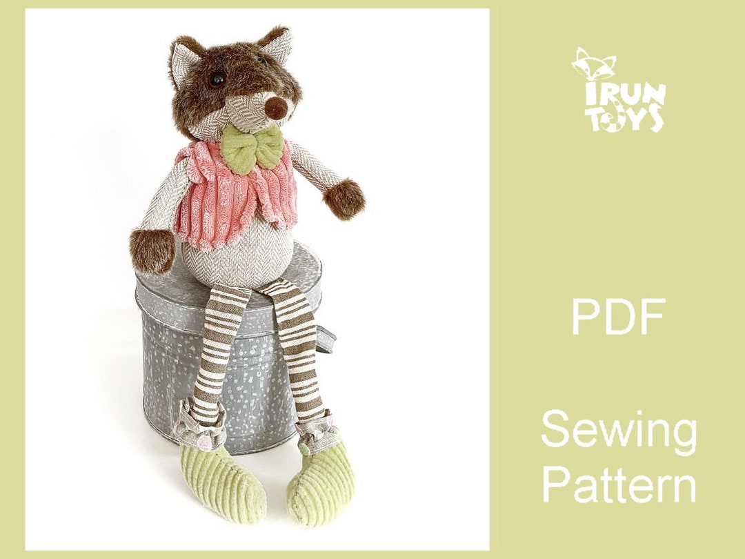 Stuffed Animal Pattern, Wolf Doll Pattern PDF, Wolf Sewing Pattern ...