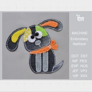Dog embroidery designs Dog applique design Kids embroidery pattern 4 Sizes
