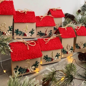 Handgemachter Papier-Adventskalender für Kinder / Countdown-Kalender-Kit / Adventskalender für Kinder / X-mas Home Decor