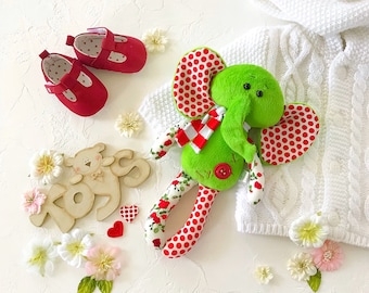 Cute plush elephant baby toy Elephant stuffed animal Handmade elephant plushie